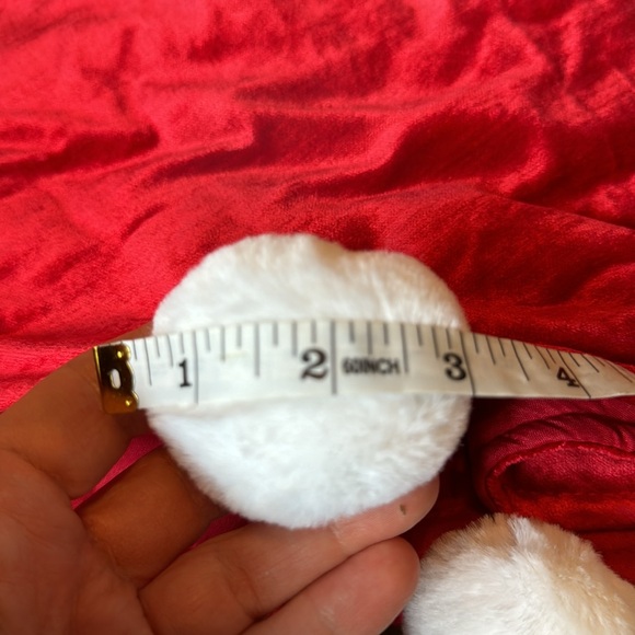 Red Velvet Tree Skirt white Pom poms - Picture 6 of 6